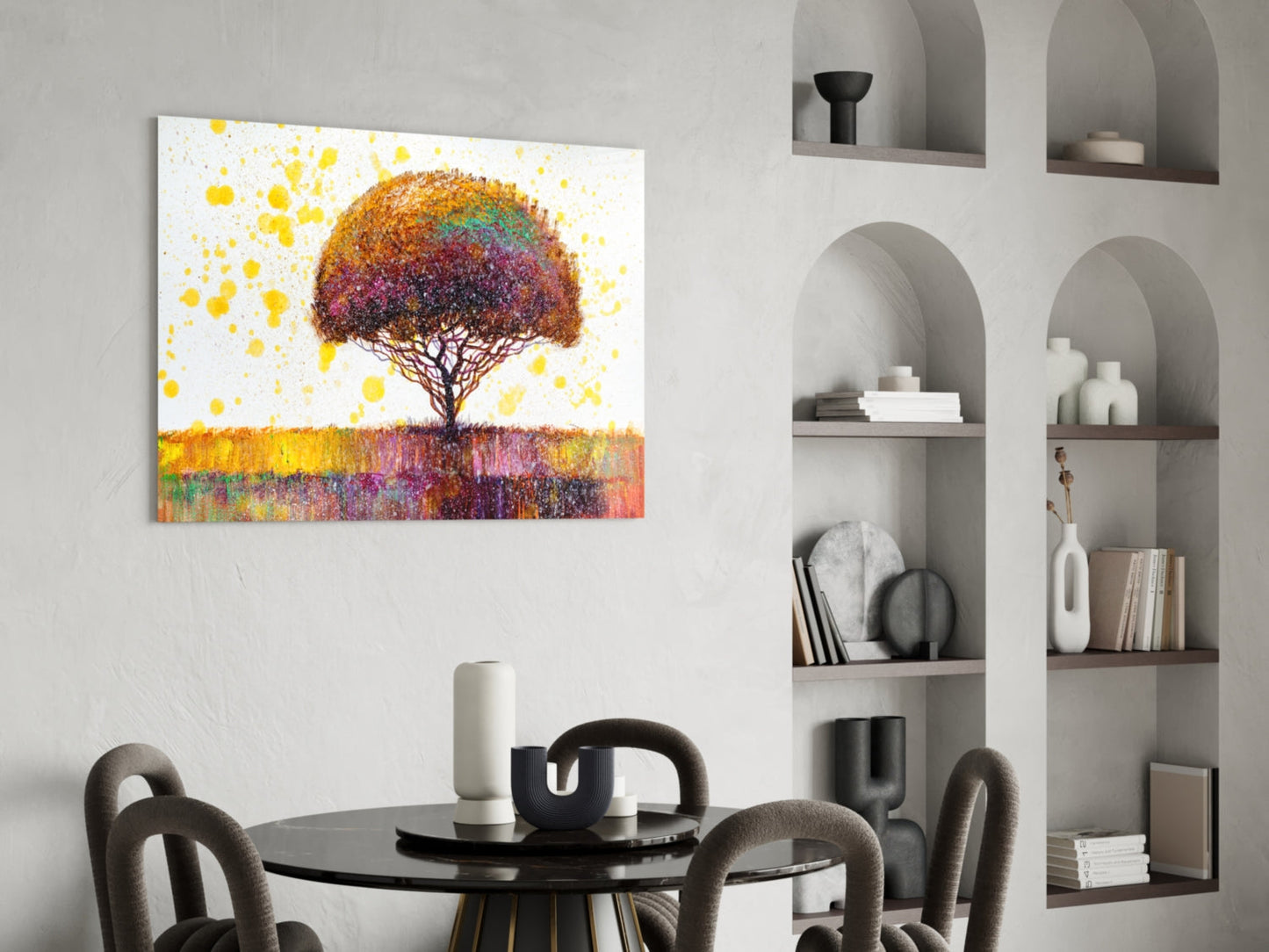 Confetti Bloom Tree Glass Wall Art