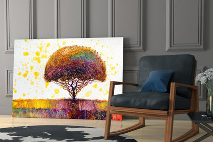 Confetti Bloom Tree Glass Wall Art