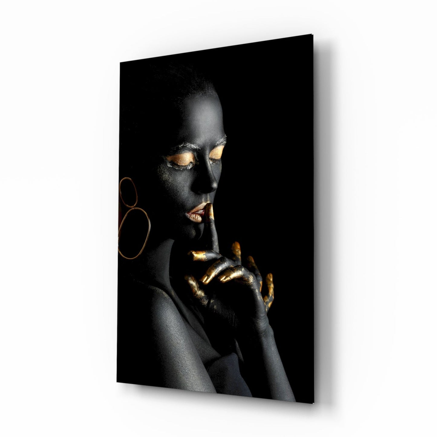 Silent Woman fashion-style glass wall art