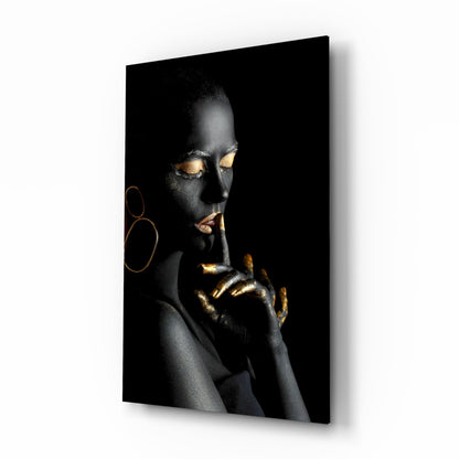 Silent Woman fashion-style glass wall art