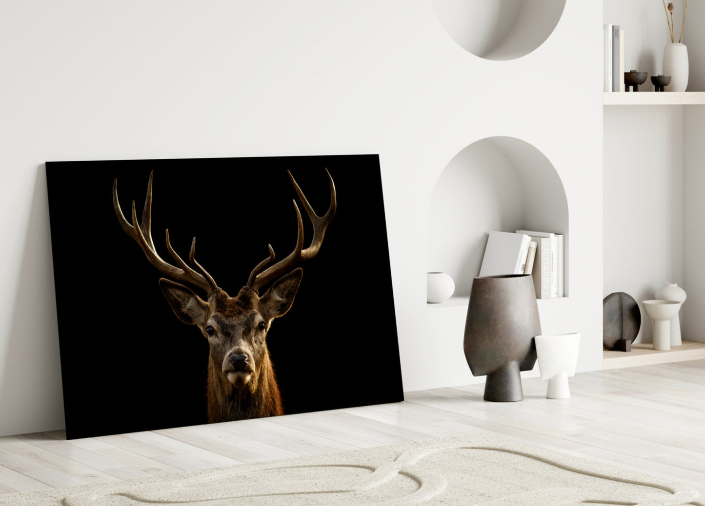 Deer Glass Wall Art - Red Stag Wildlife Portrait