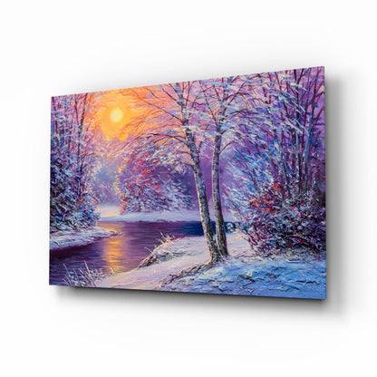 Winter's Day Glass Wall Art