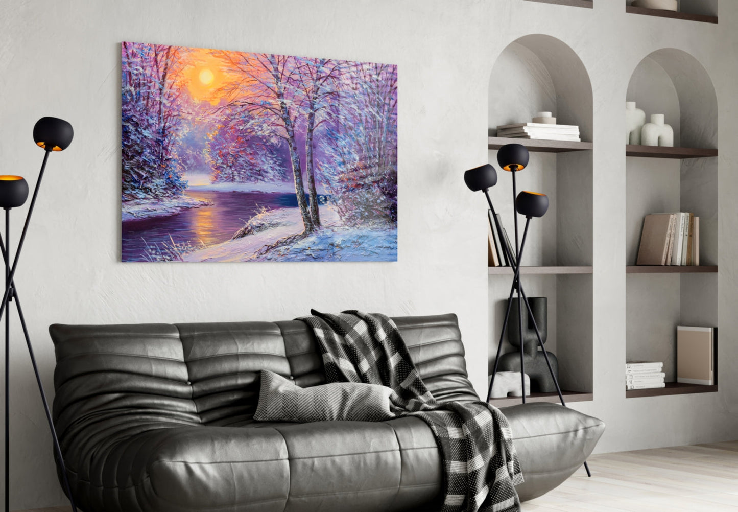 Winter's Day Glass Wall Art