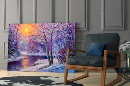 Winter's Day Glass Wall Art