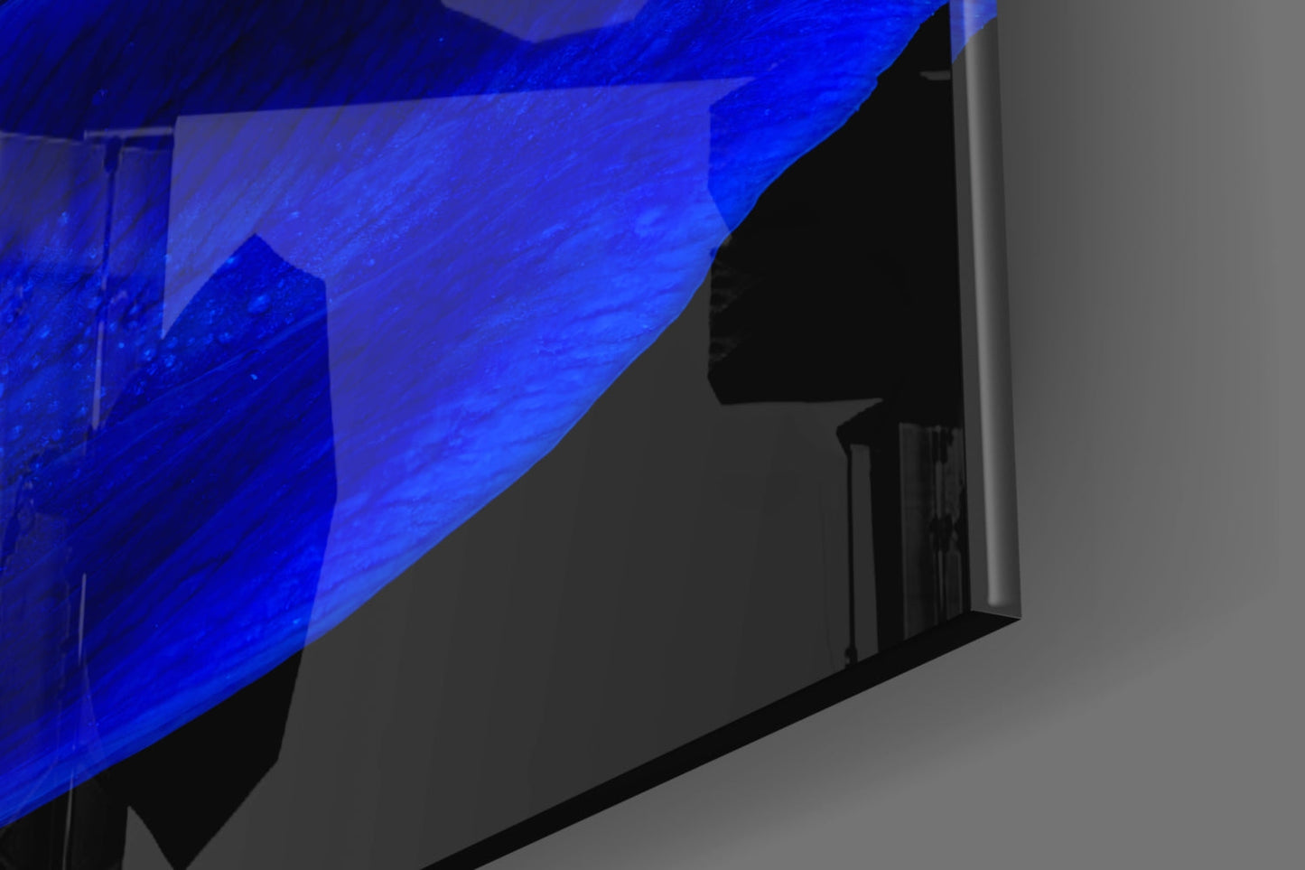 Cobalt Anemone Glass Wall Art