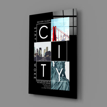 City Skyline Poster Glass Wall Art