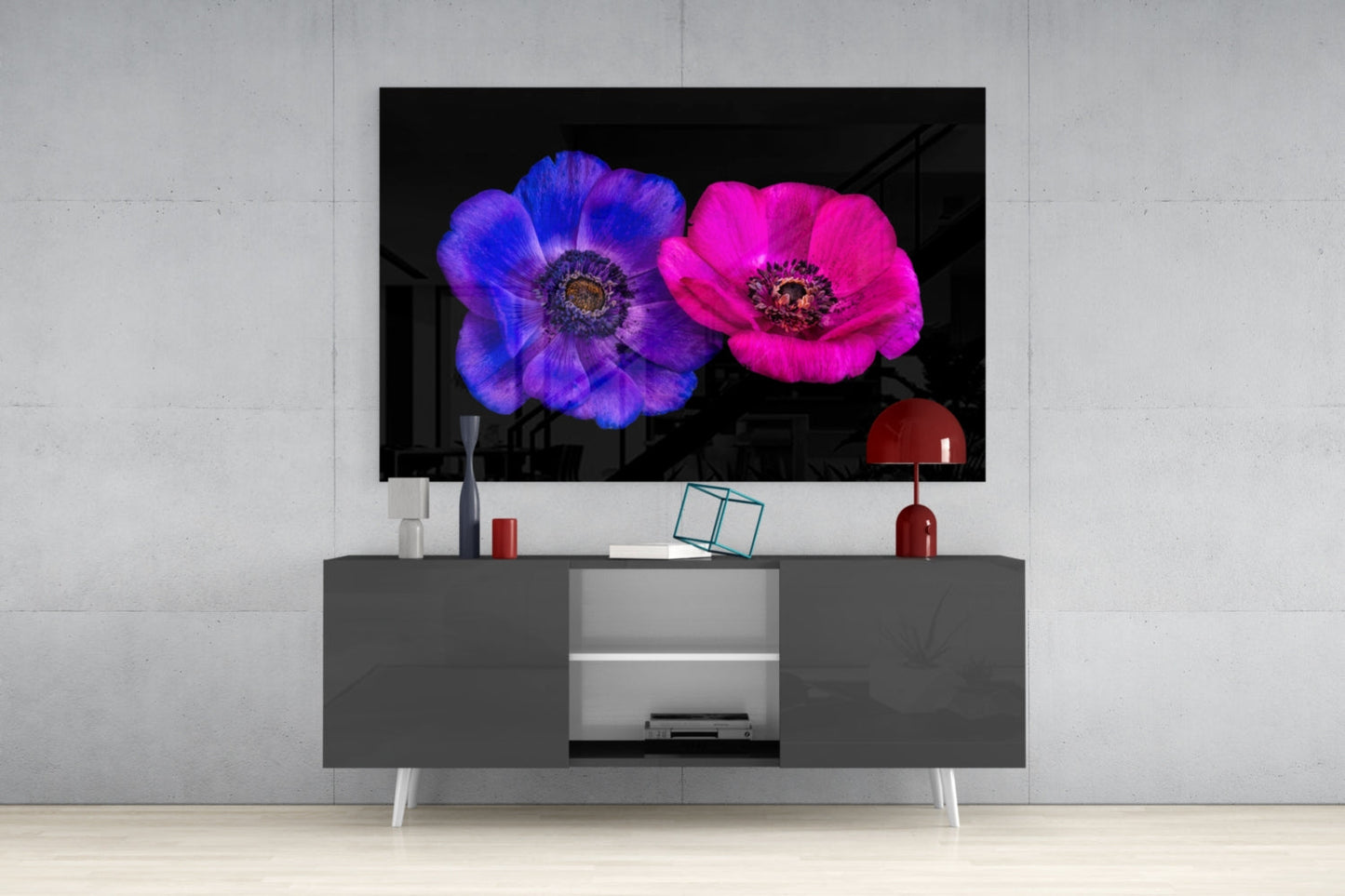 Anemone Bloom Floral Glass Wall Art