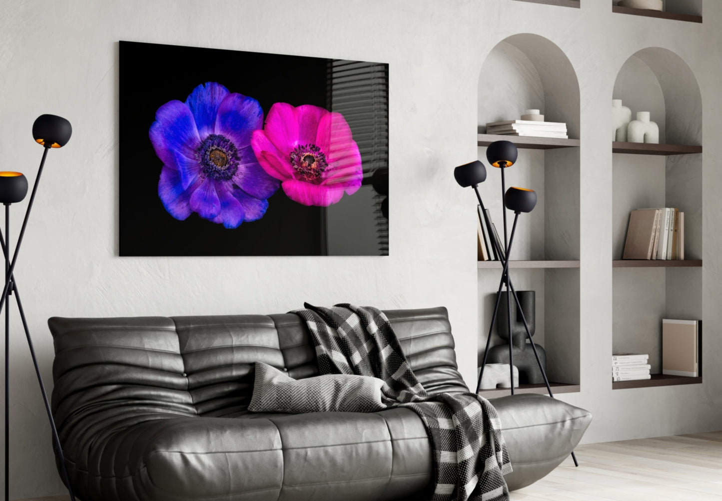Anemone Bloom Floral Glass Wall Art