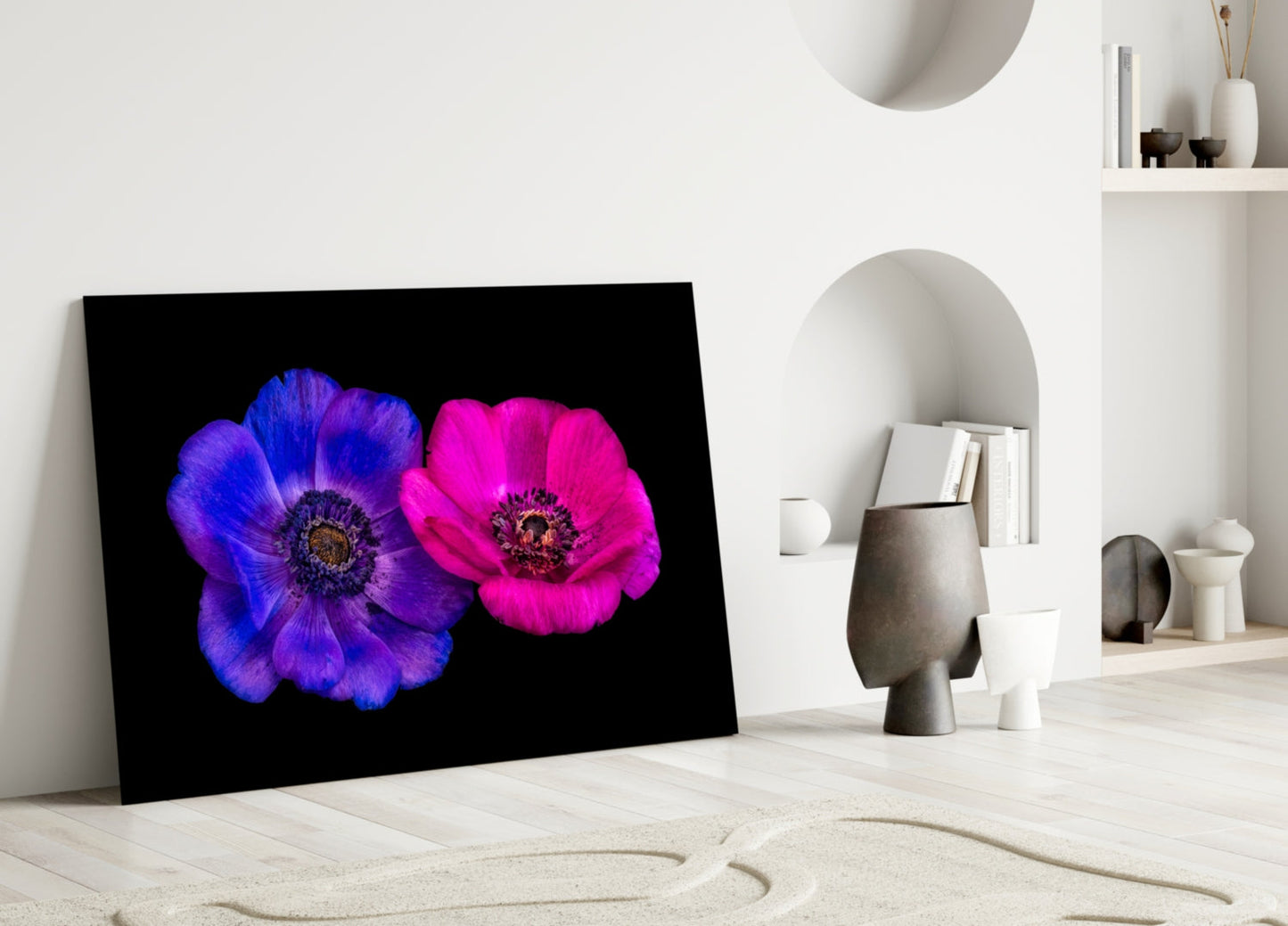Anemone Bloom Floral Glass Wall Art