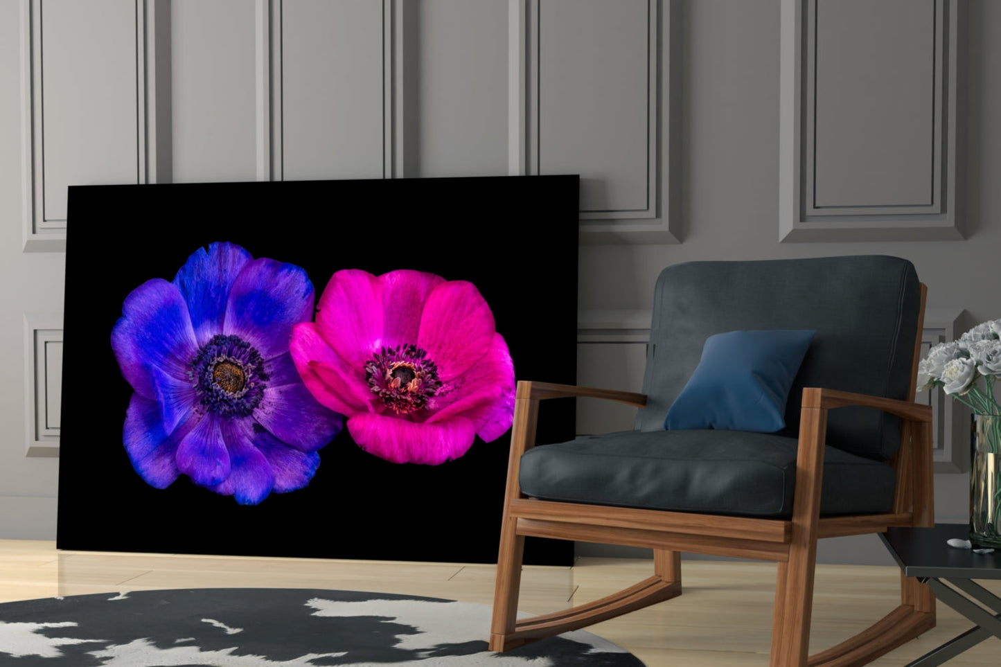 Anemone Bloom Floral Glass Wall Art