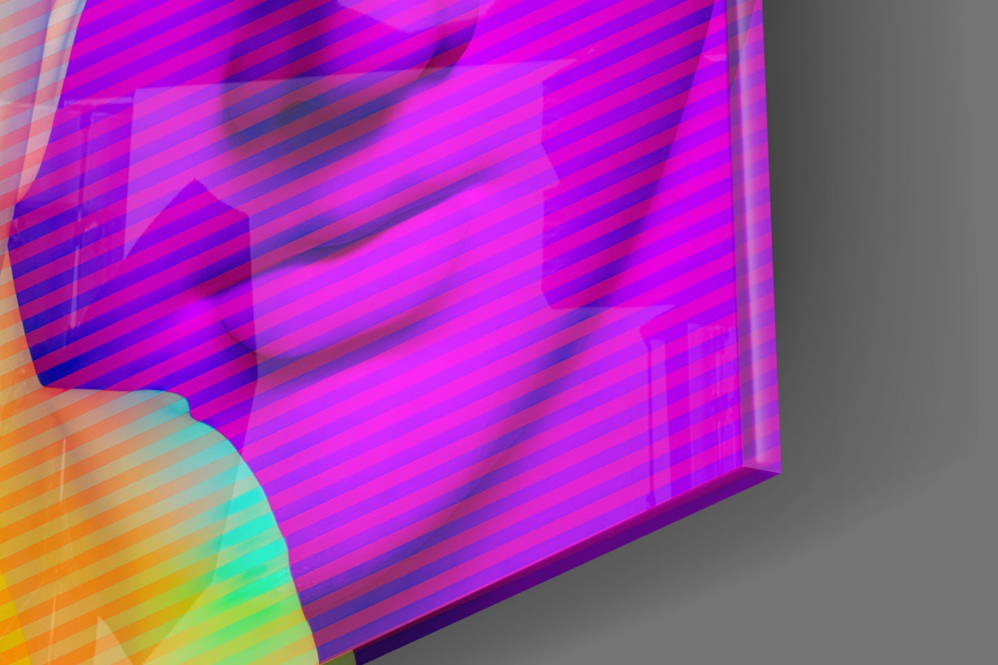 Vaporwave Apollo Bust Glass Wall Art