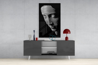 Contemplation Line Art Glass Wall Art
