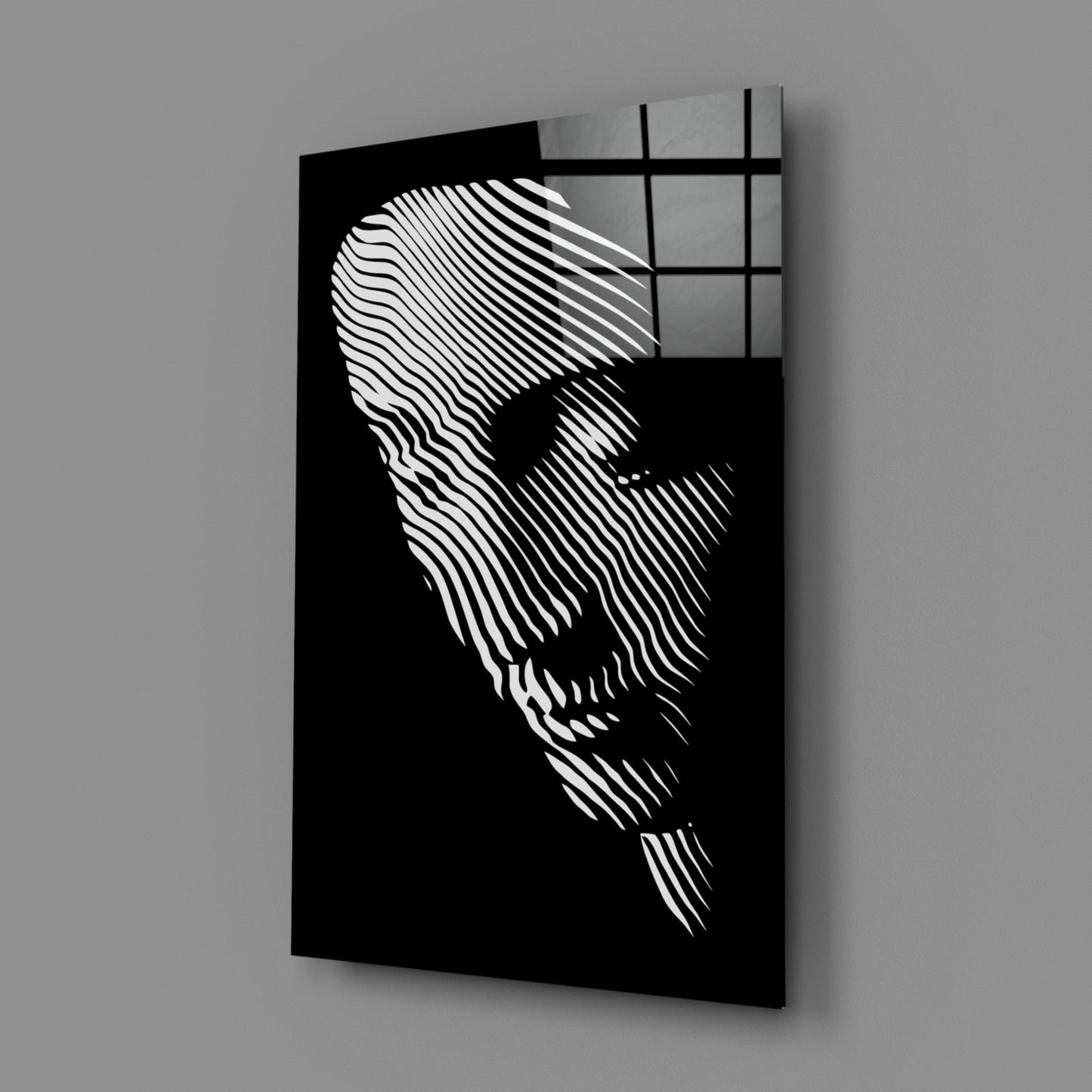 Contemplation Line Art Glass Wall Art