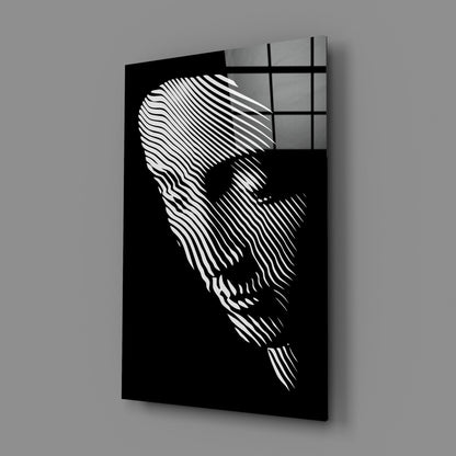 Contemplation Line Art Glass Wall Art