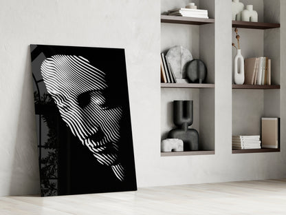 Contemplation Line Art Glass Wall Art