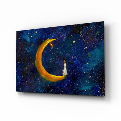 Moon House Glass Wall Art fairy tale print