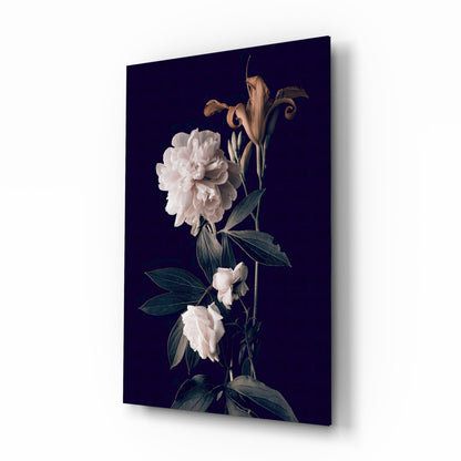 White Rose Dutch Still Life Glass Wall Art