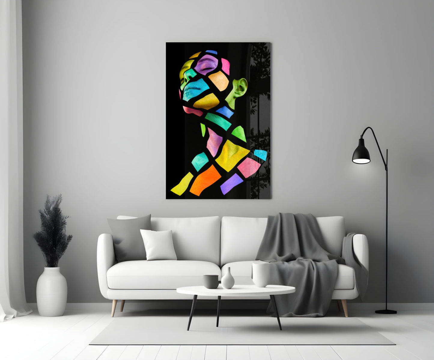 Stained Glass Mosaic Figure Wall Art