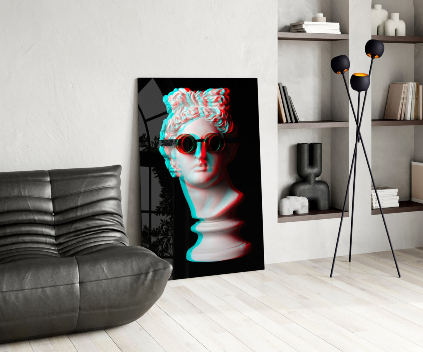 Apollo Bust Steampunk Goggles Glass Wall Art