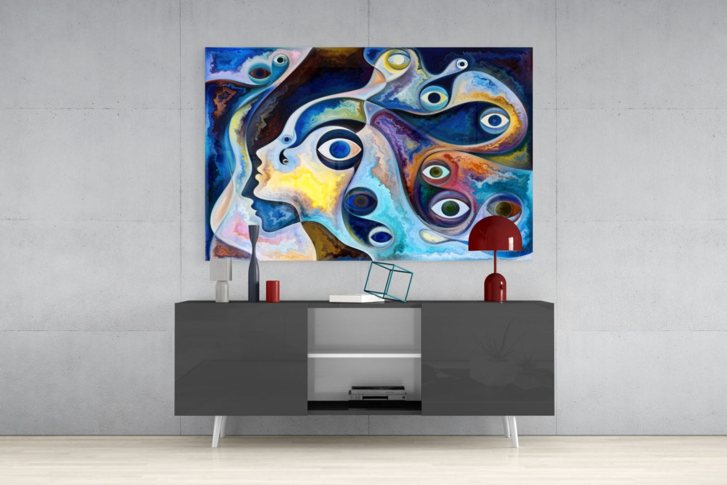 Marbled Eyes Abstract Glass Wall Art