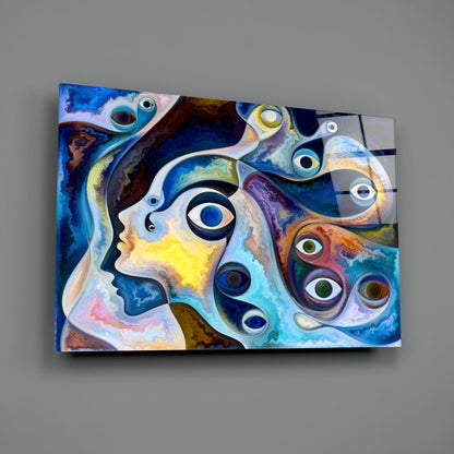 Marbled Eyes Abstract Glass Wall Art