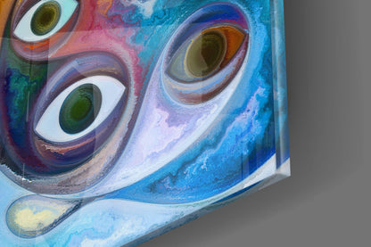 Marbled Eyes Abstract Glass Wall Art