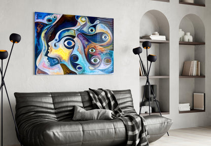 Marbled Eyes Abstract Glass Wall Art