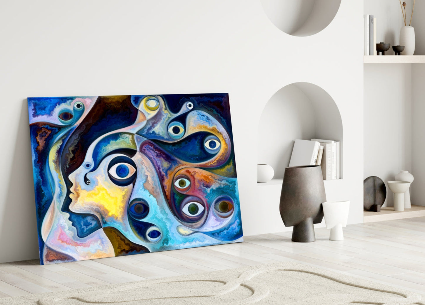 Marbled Eyes Abstract Glass Wall Art