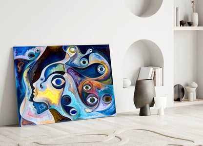 Marbled Eyes Abstract Glass Wall Art