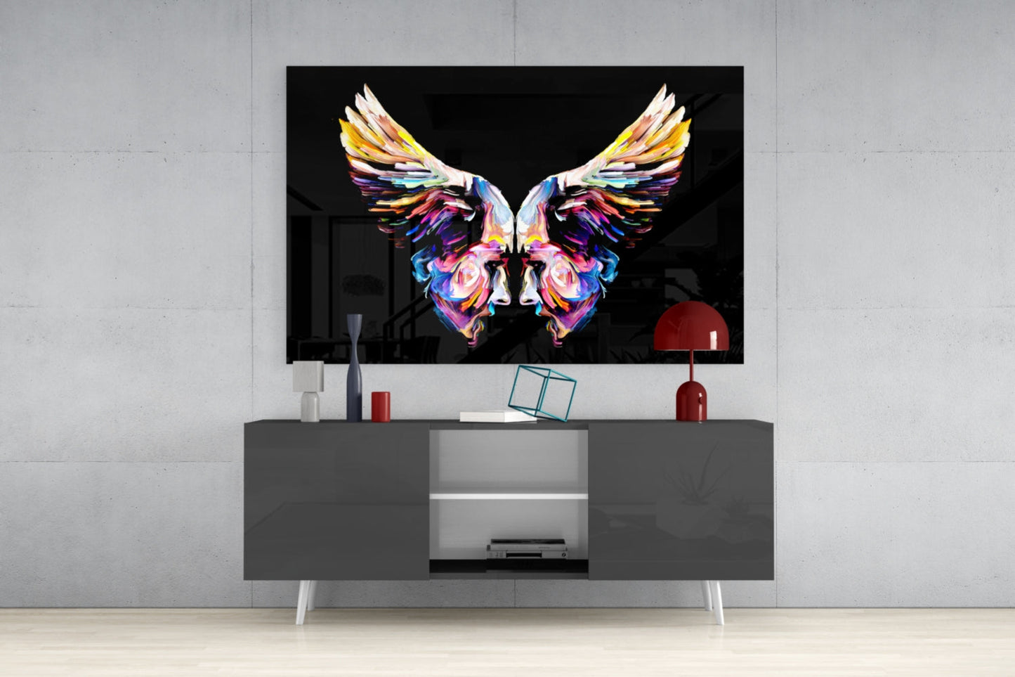 Angel Wings Glass Wall Art