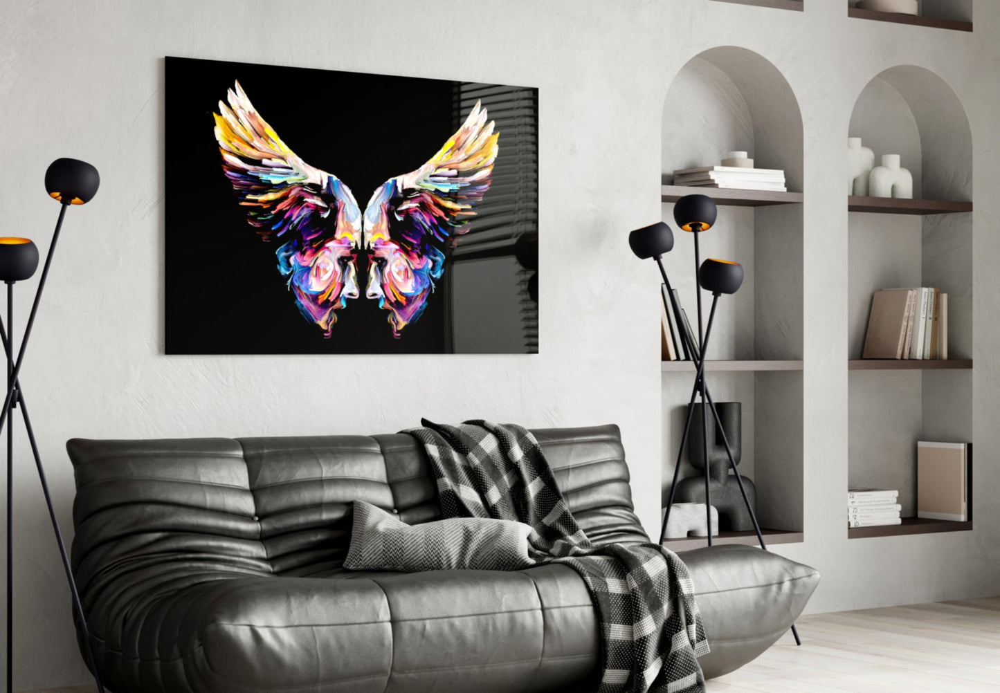 Angel Wings Glass Wall Art