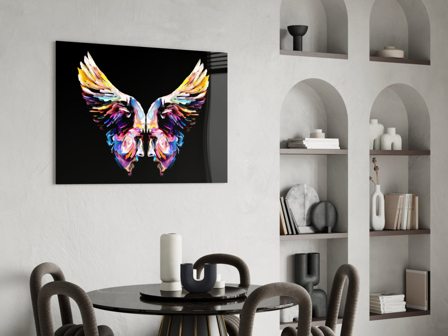Angel Wings Glass Wall Art