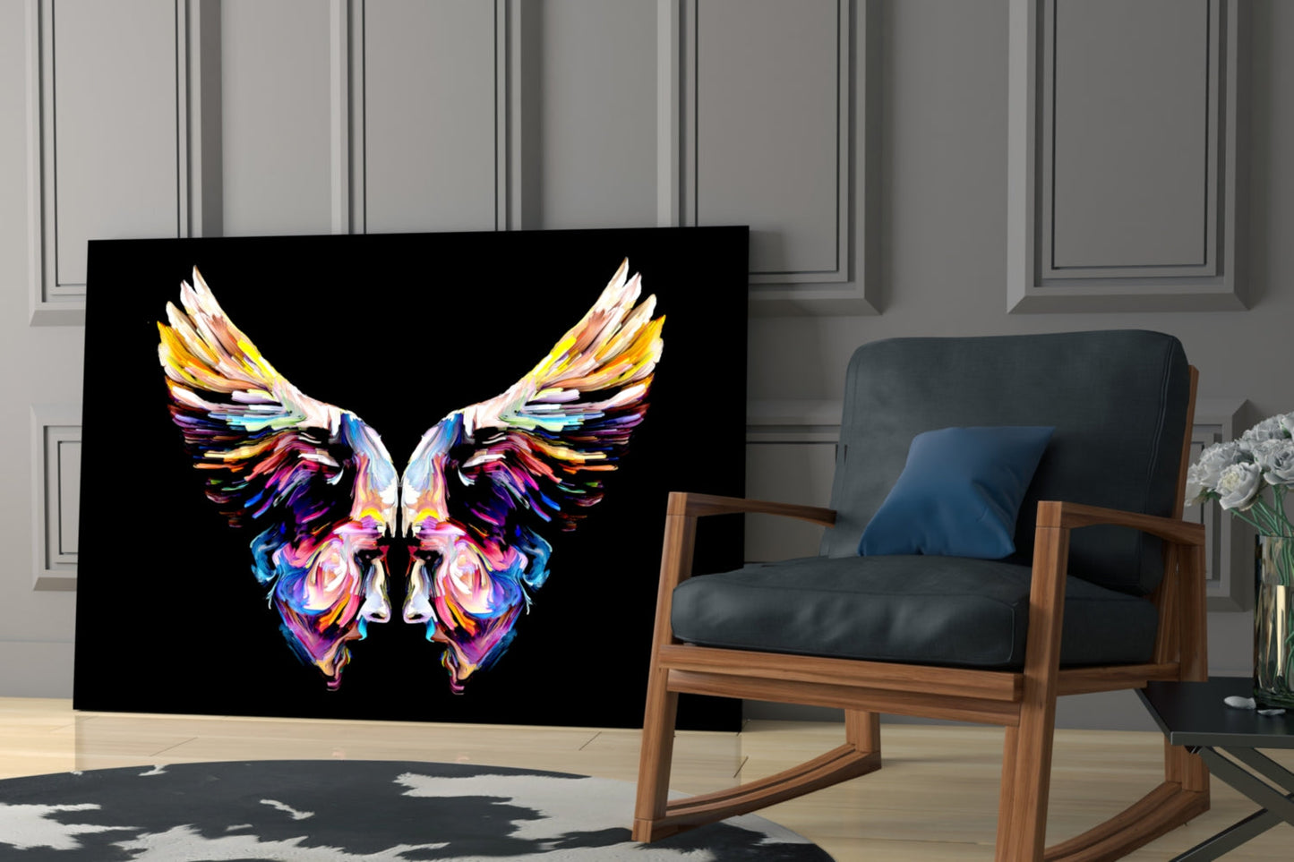 Angel Wings Glass Wall Art