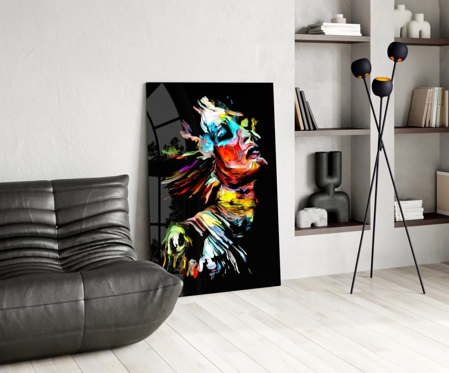 Colorful Portrait Abstract Glass Wall Art