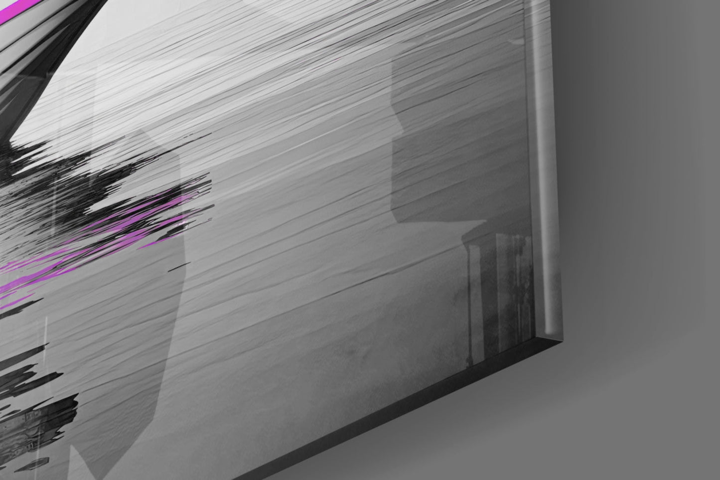 Hippo in Magenta Boat Glass Wall Art