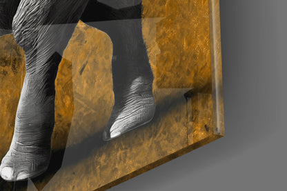 Amber Elephant Glass Wall Art