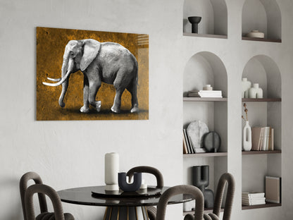 Amber Elephant Glass Wall Art