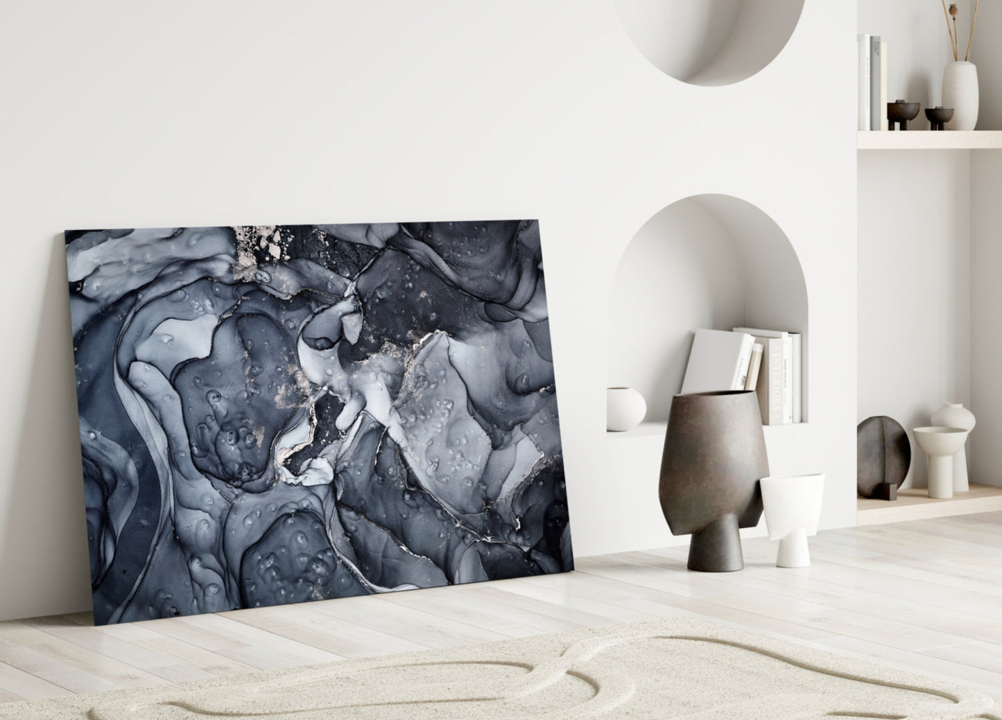 Storm Marble Glass Wall Art