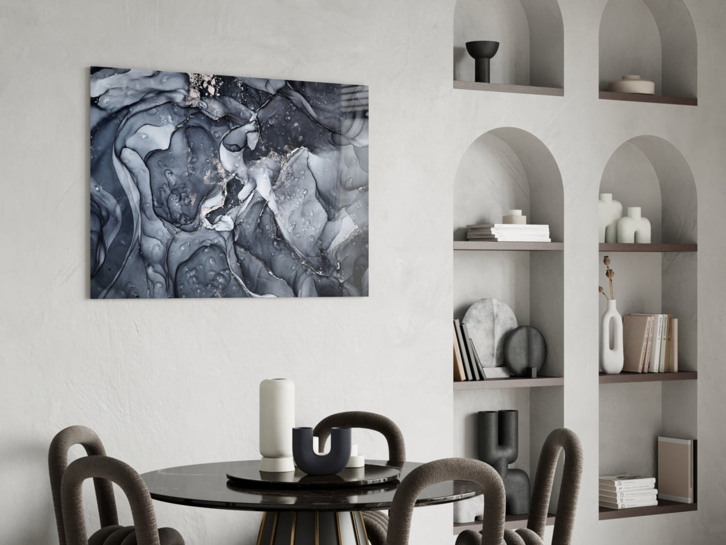 Storm Marble Glass Wall Art