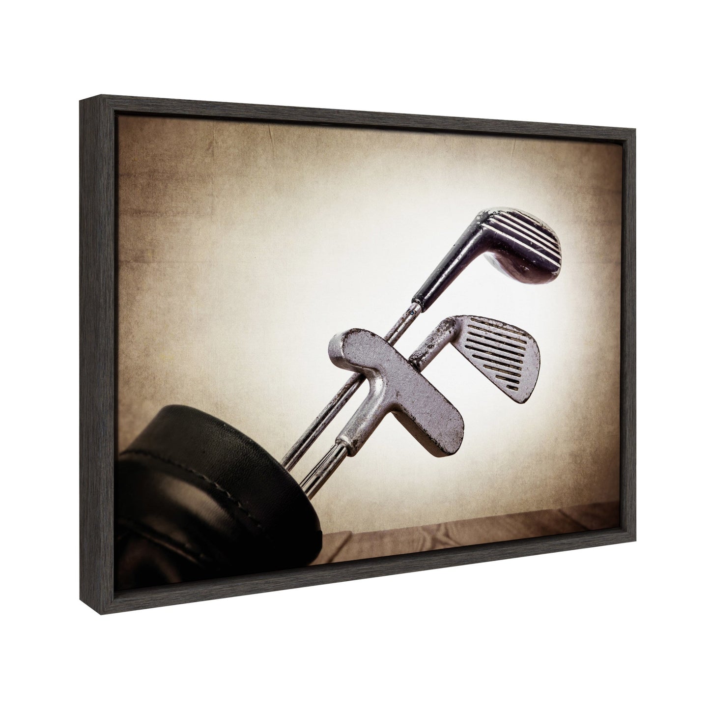 Vintage Golf Clubs Framed Canvas Wall Art
