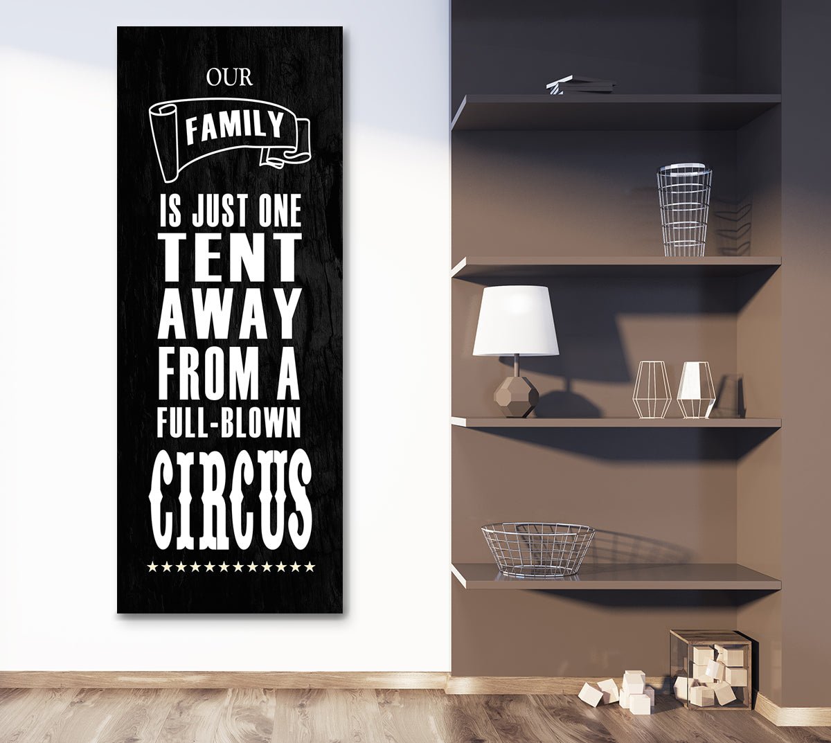 Family circus tent funny canvas wall art for living room