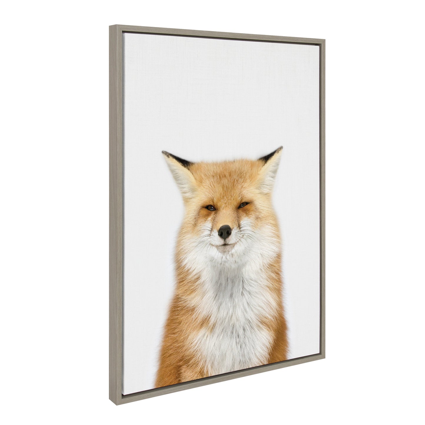 Fox Portrait Framed Canvas Wall Art, Woodland Decor
