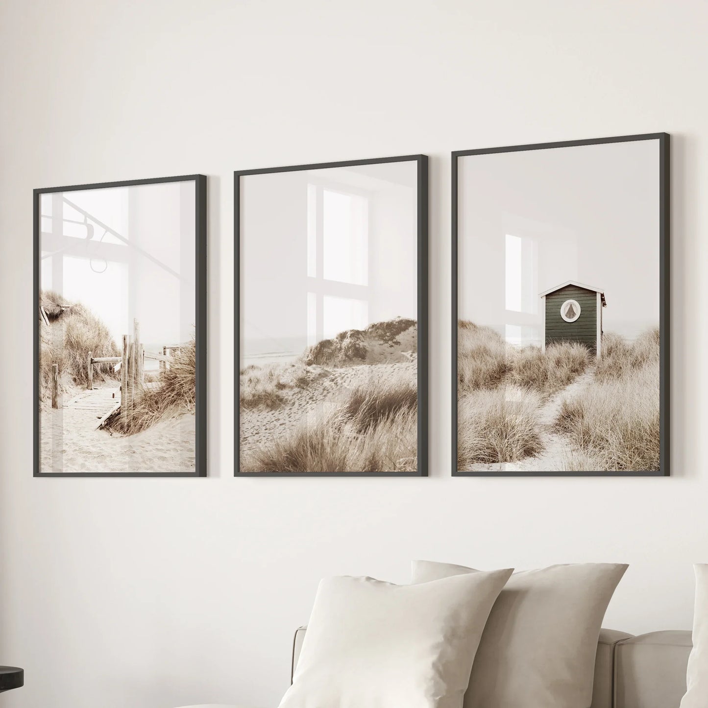 Minimalist Coastal Gallery Wall Beige Beach Decor Set