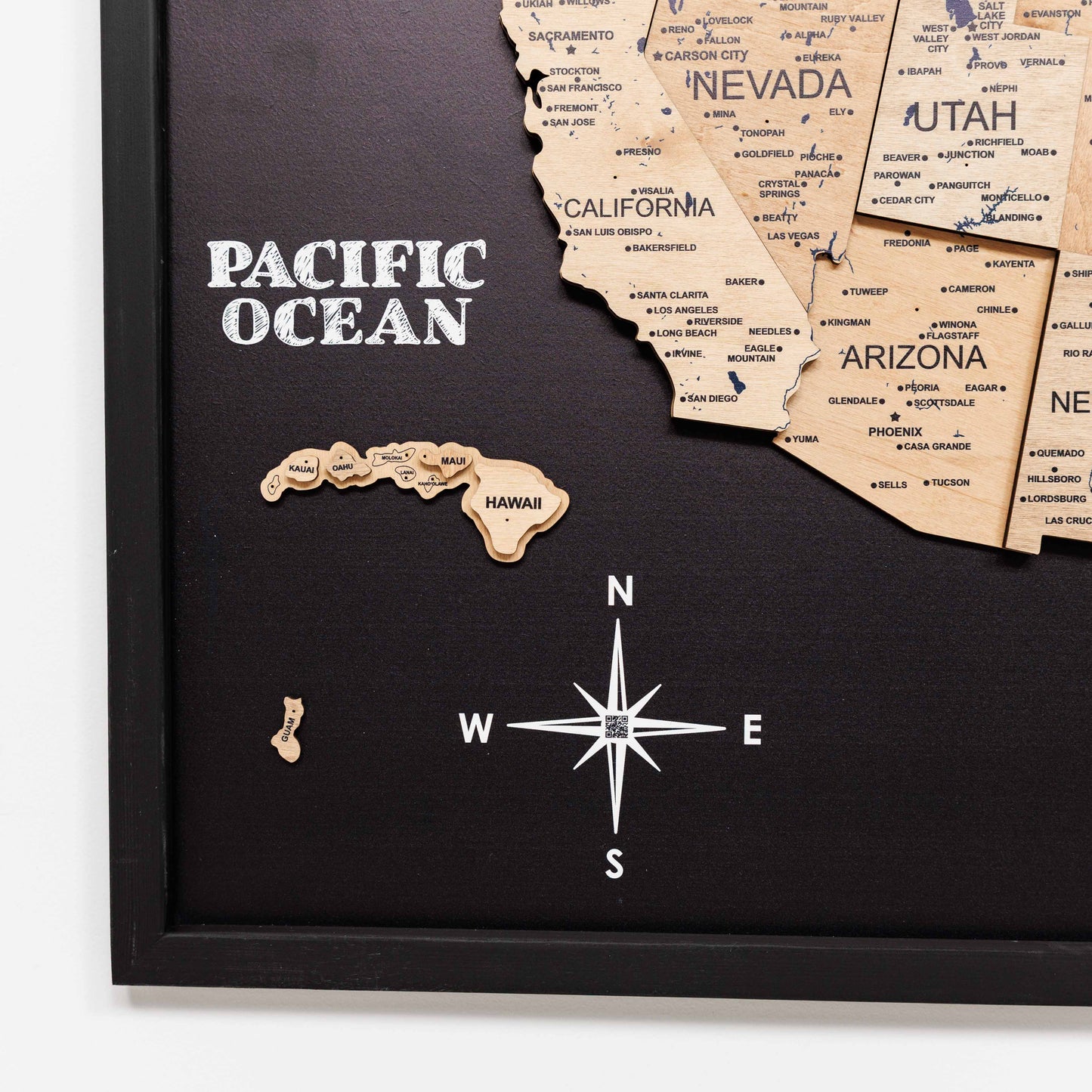 Wooden USA Map Wall Art - Gold