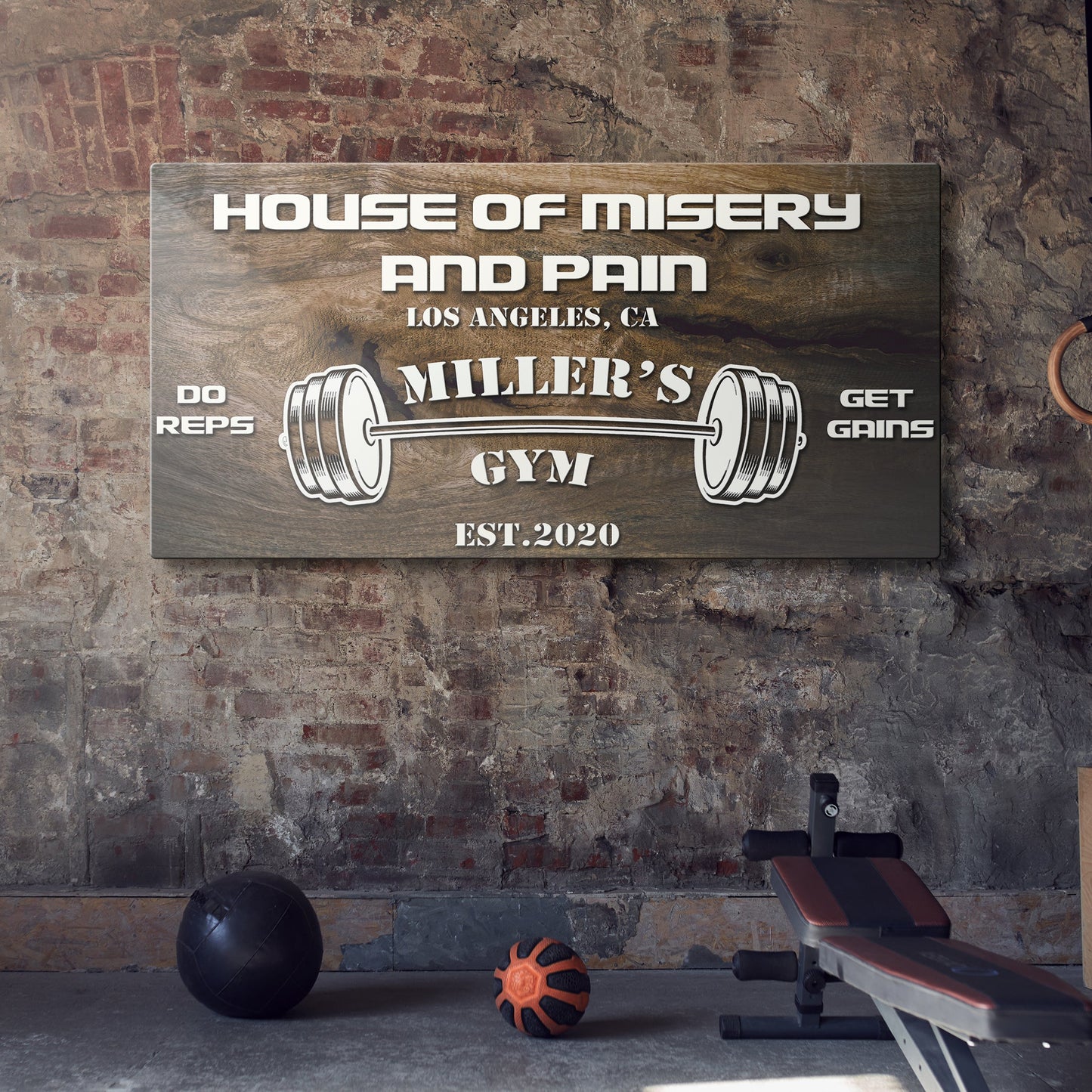 Gym Motivation Canvas Wall Art Sign