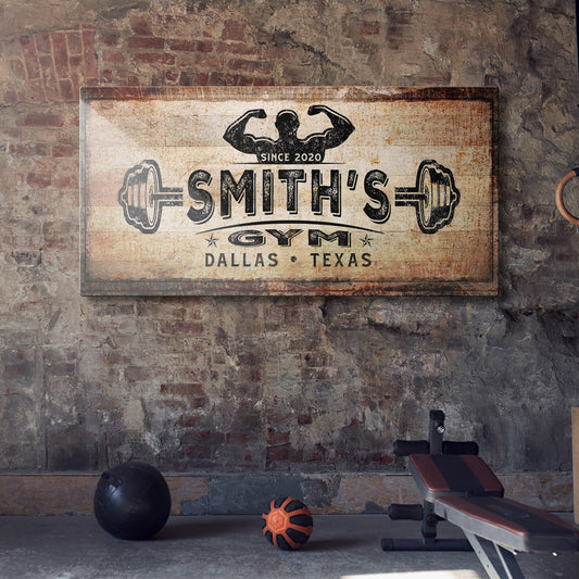 Gym Sign Personalized Motivational Canvas Wall Art