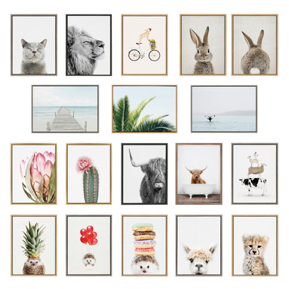 Zebra, Flamingo, Baby Elephant and Safari Animals Canvas Set