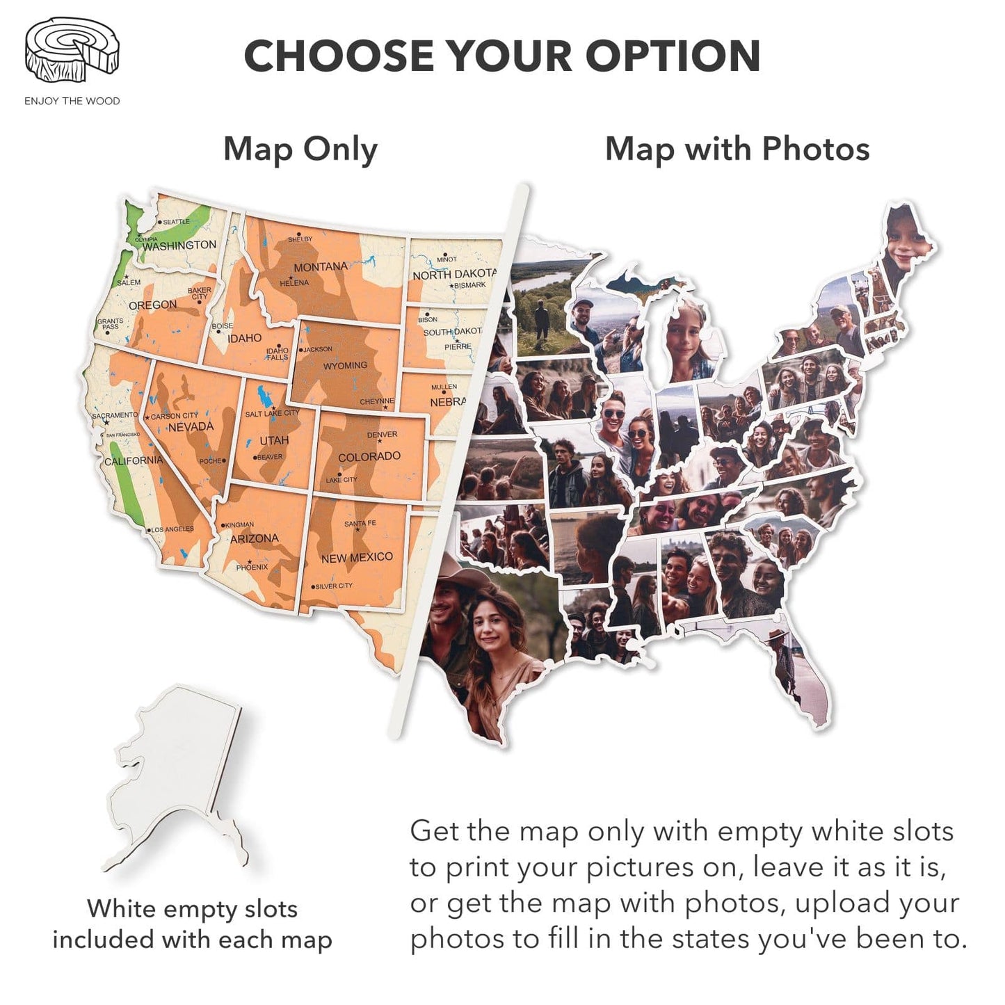 Wood USA Photo Map Wall Art