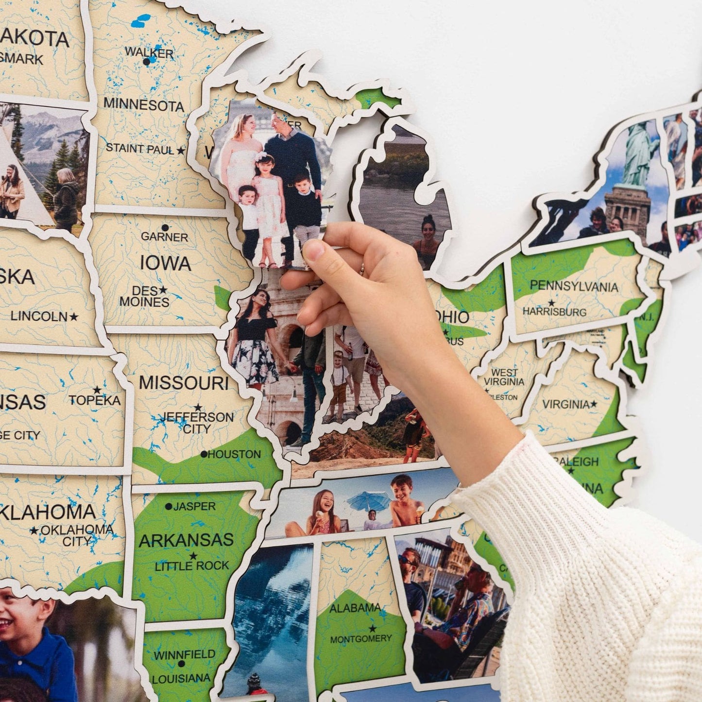 Wood USA Photo Map Wall Art