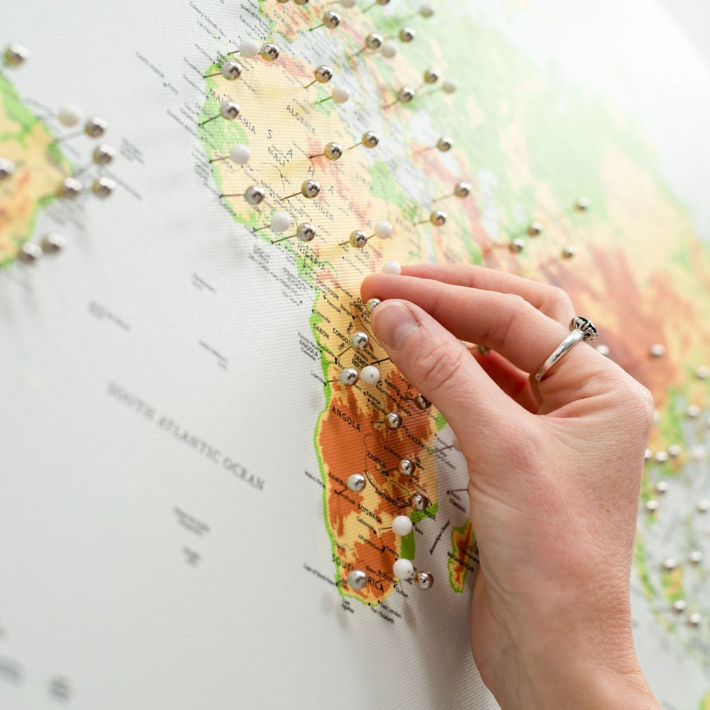 Framed World Map Canvas Wall Art